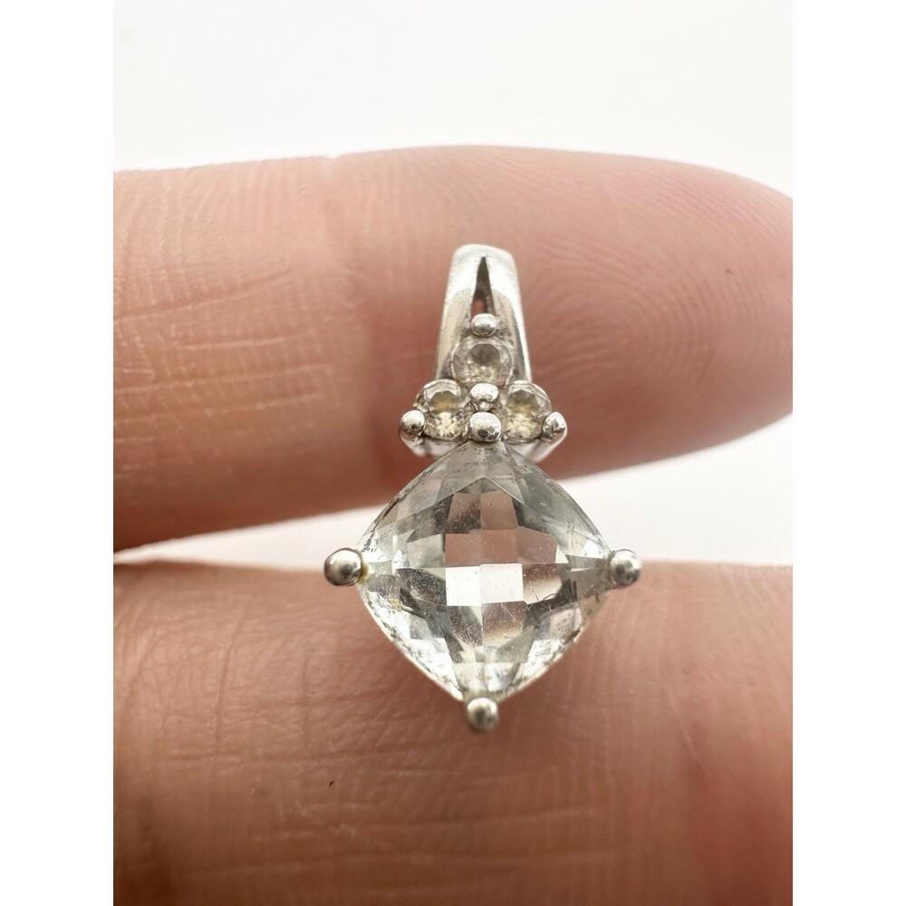 925 Sterling Silver Faceted Natural Gemstone Pendant